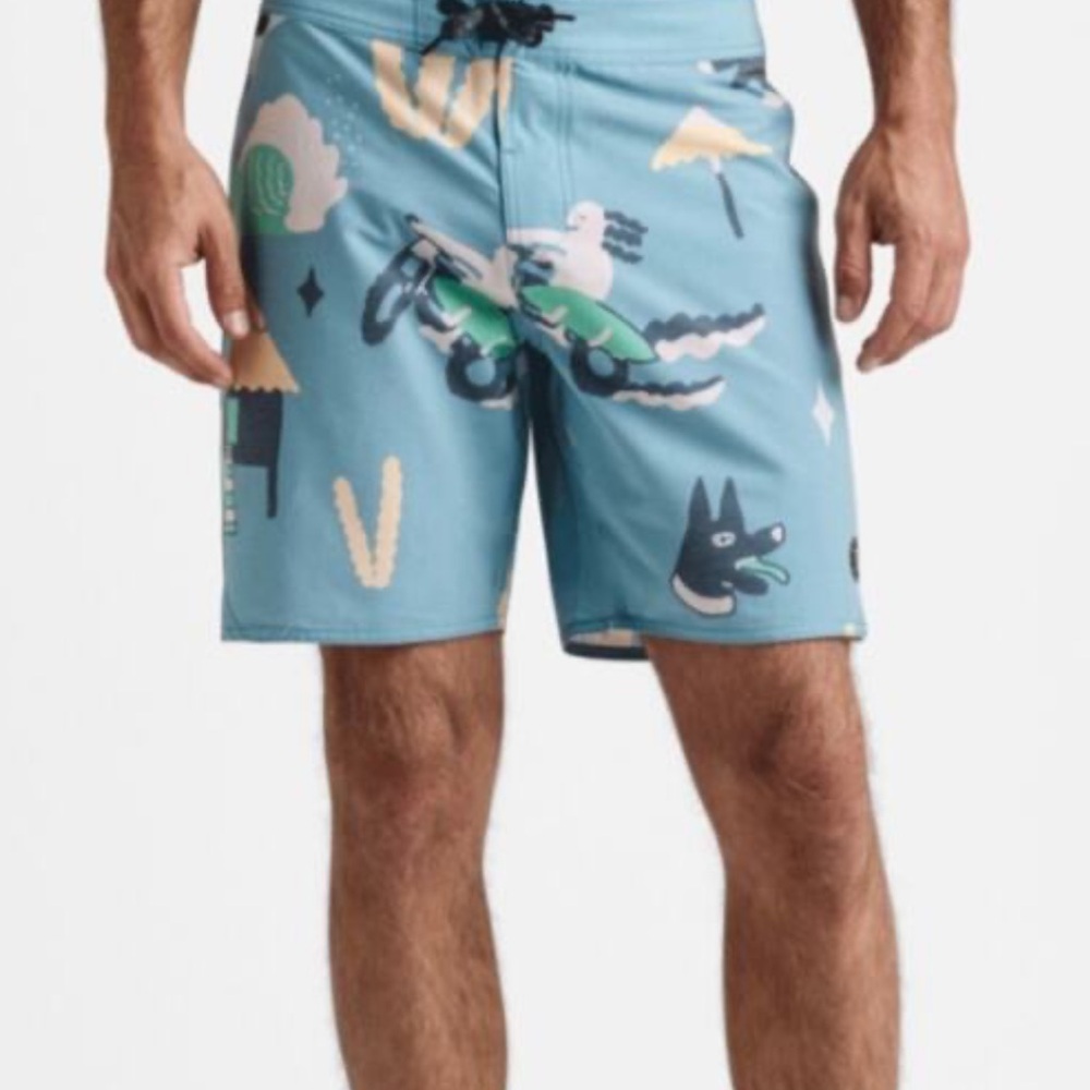 Roark Passage Viaje 18" Boardshorts Agave Blue‎ Mens NWT